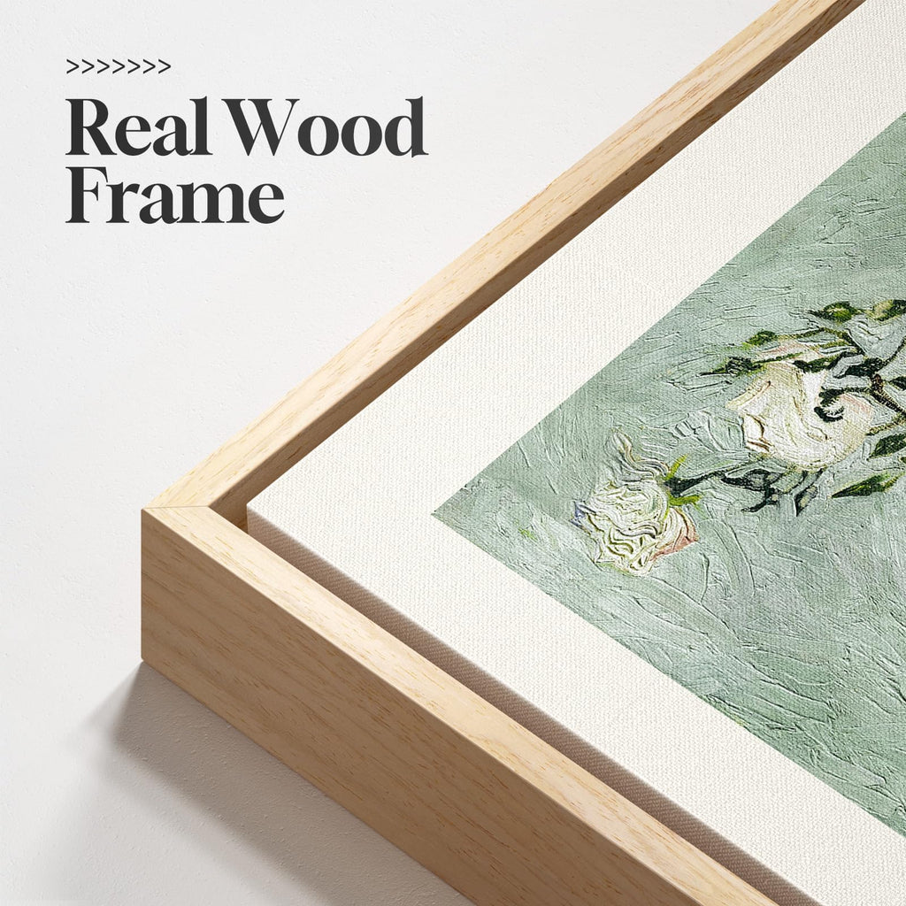 Framed Van Gogh Sage Green Botanical Canvas Wall Art Set of 3, 16x24 In