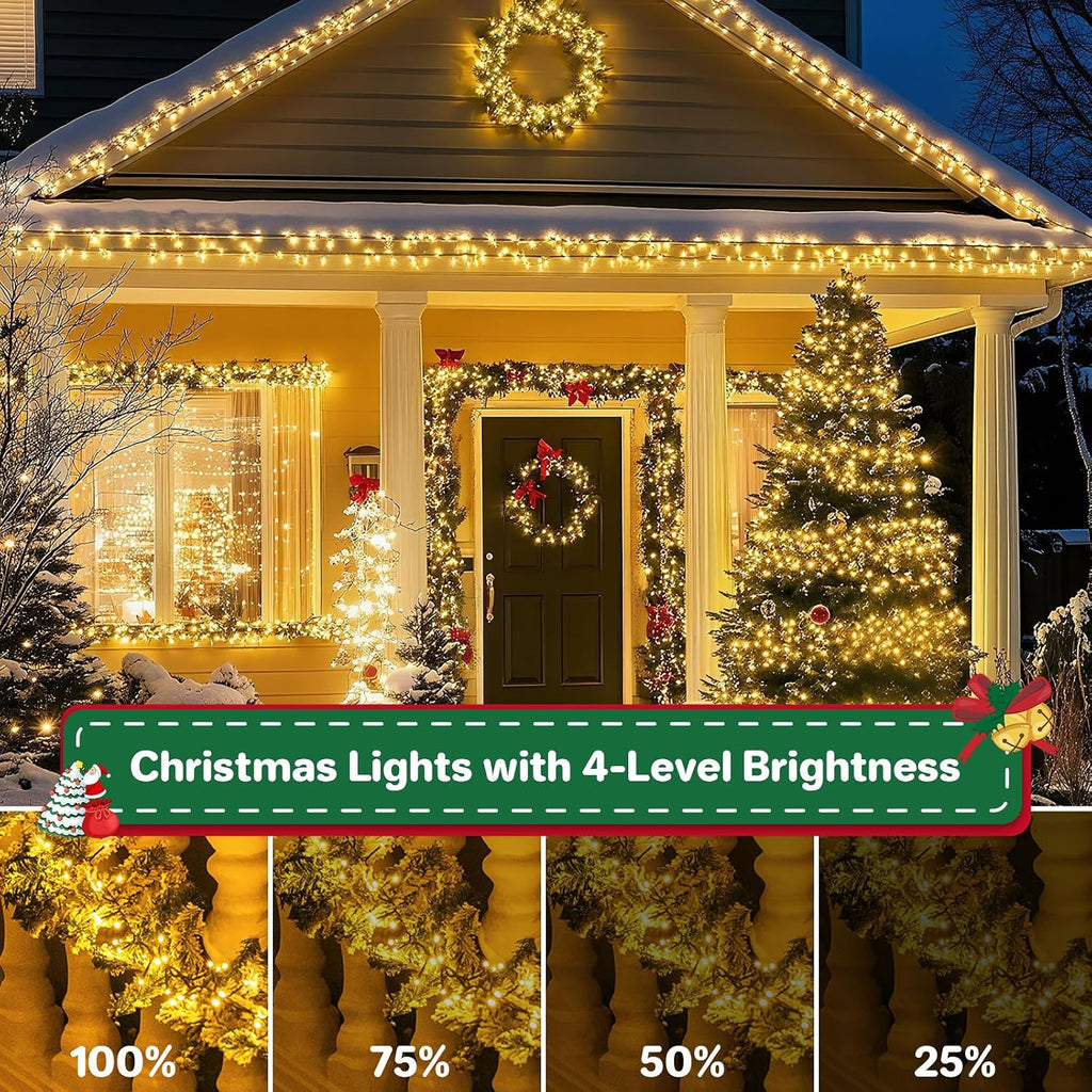Lights Plug-in 52FT 800LEDs Cluster String Lights Indoor Outdoor