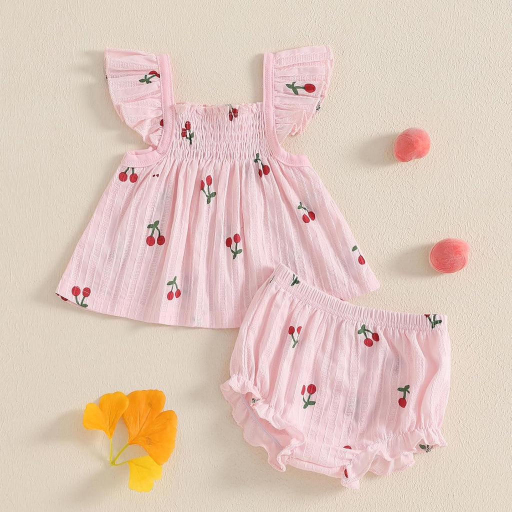 Newborn Baby Girl Clothes Summer Ruffle Tops Floral Bloomers Cute Shorts Set 0 3 6 12 18 Girl Outfits