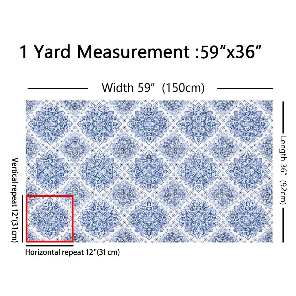 Bohemian Mandala Lotus Fabric by The Yard Vintage Irregular Geometric Decorative Fabric Soft Polyester No Stretch and