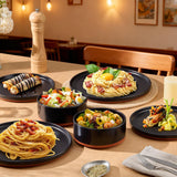 12 Pieces Porcelain Dinnerware Sets, Premium Plates and Bowls Set, High-Fired Ceramic Dishes Set for 4