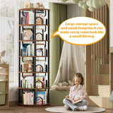 6 Tier Rotating Bookshelf Tower, Revolving Bookcase, 360° Round Spinning Book Shelf