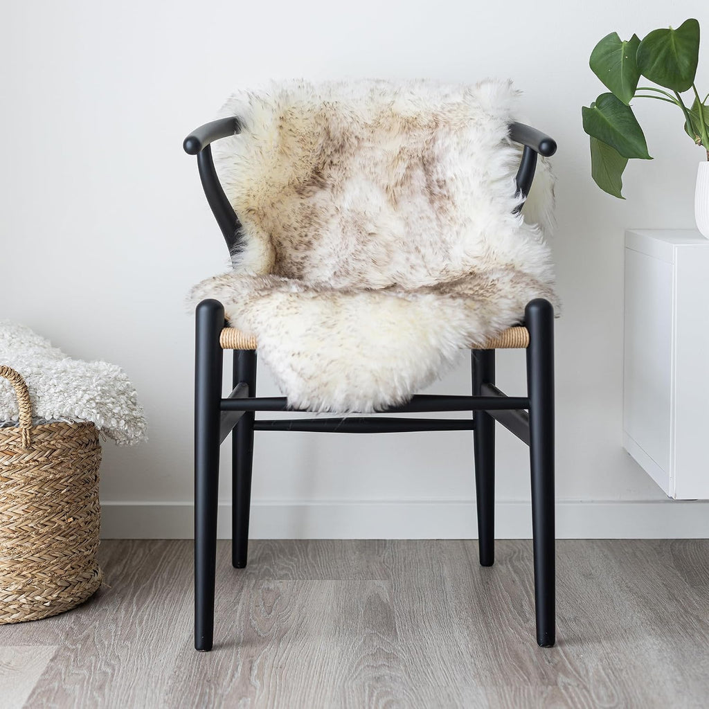 Sheepskin Fur Rug Long Hair, Snow Peak
