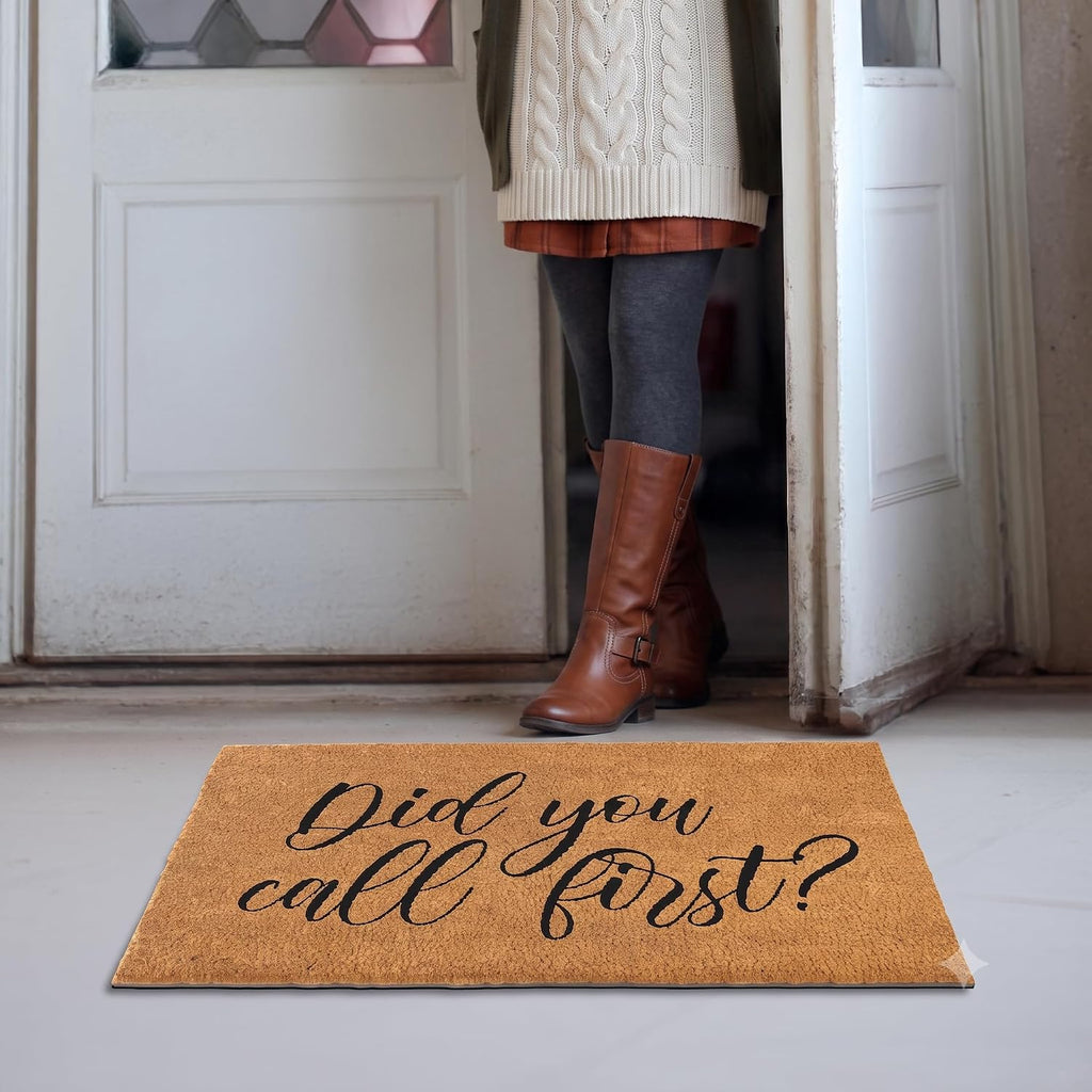 Did You Call First Welcome Mat 30x17 Inch, Funny Front Door Mat Coir | Funny Home Decor, Conversation Starter