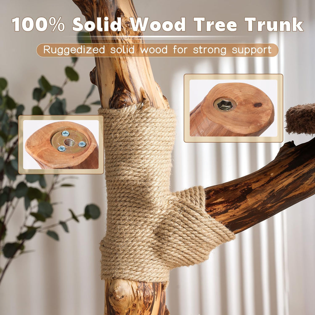 Modern Cat Tree for Indoor Cats, 54.7'' Tall Luxury Treehouse Cat Tower