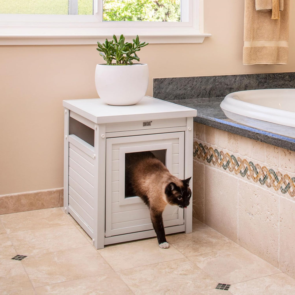 Litter Box Enclosure, Standard, Antique White