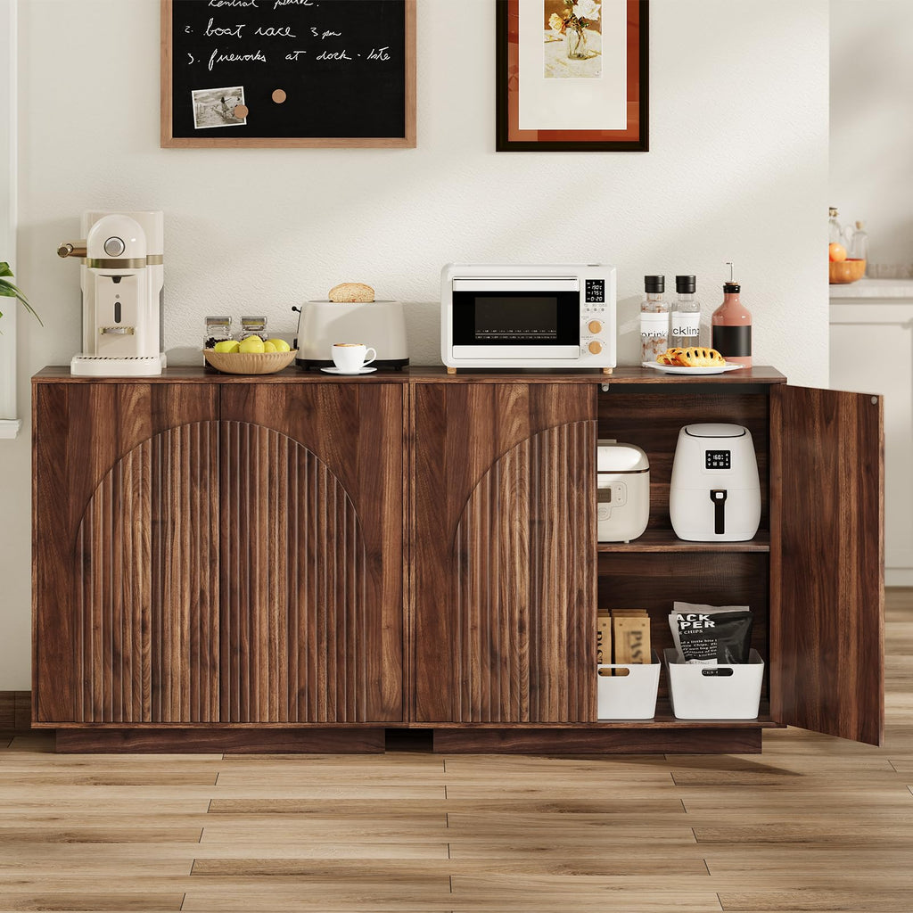 Buffet Cabinet, Sideboard Buffet Cabinet with Storage, Coffee Bar Cabinet, Push-to-Open Doors & Adjustable Internal