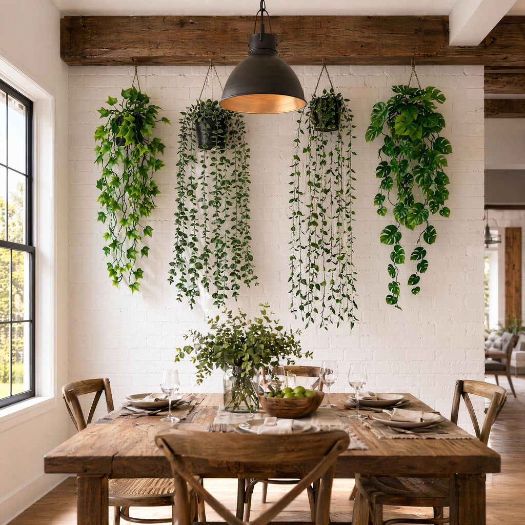 Fake Plants Artificial Indoor Faux Hanging Plants Greenery Eucalyptus Green Décor 4 Pack Bathroom Farmhouse Room