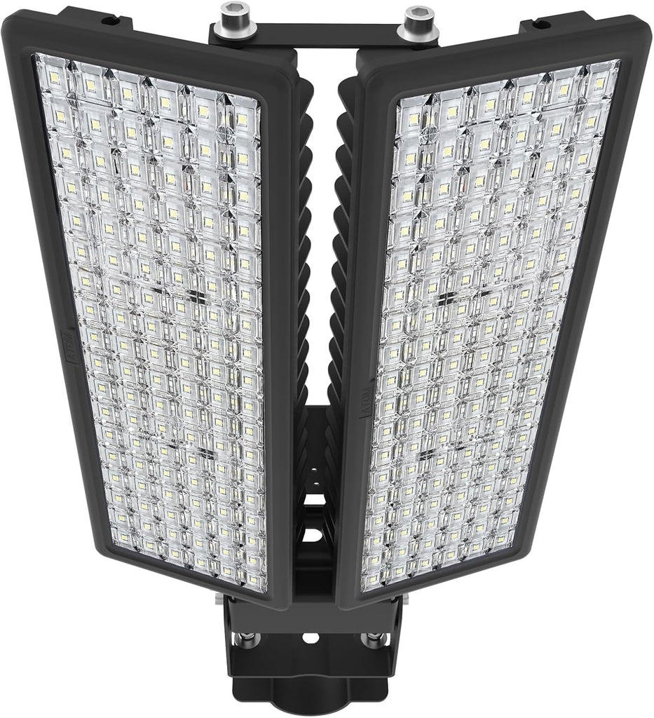 100W 2Pack LED Flood Light Outdoor, 28000LM Stadium Lights Outdoor LED, 6500K Parking Lot Light IP67 Waterproof