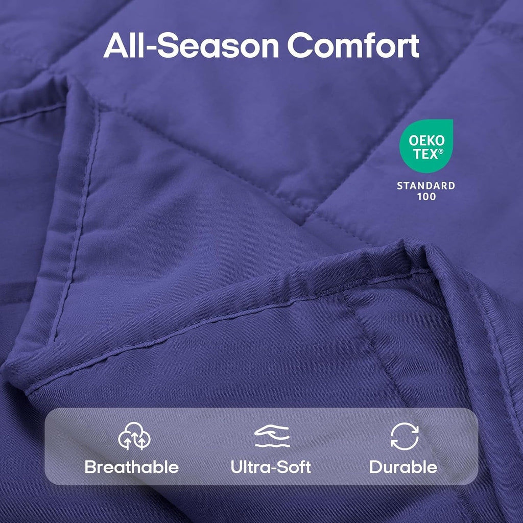 Weighted Blanket for Adults (80"x87", 25lbs, Dusk Blue) | King Size High Breathability Cooling Heavy Blanket, Soft
