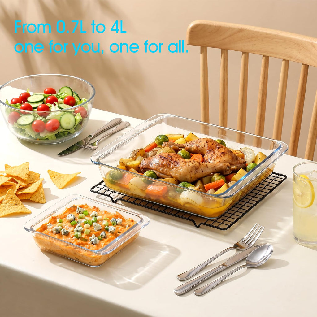 0.7L Square Glass Baking Dishes, 6x6In Mini Baking Dish, Glass Baking Dish for Oven, 1 Pack