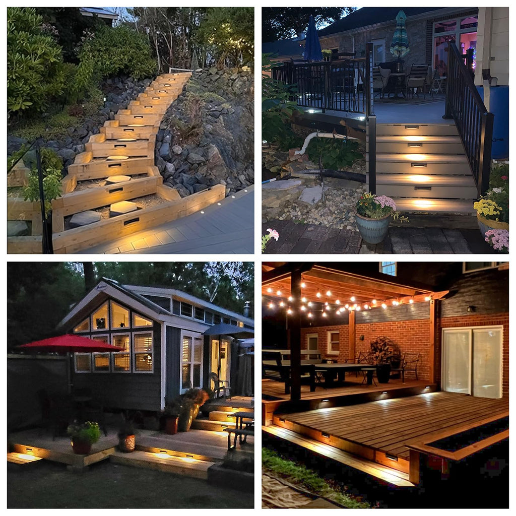 Low Voltage 9-15V AC/DC LED Linear Step Lights, 2W Landscape Cutoff Stair Riser Light, Outdoor Waterproof
