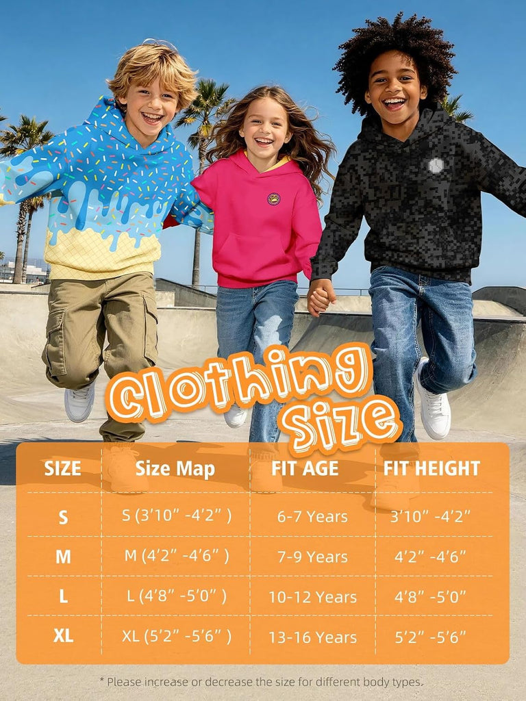 Boys Graphic Hoodie Sweatshirt, Cool Hoodies for Teen Boys and Kids Youth