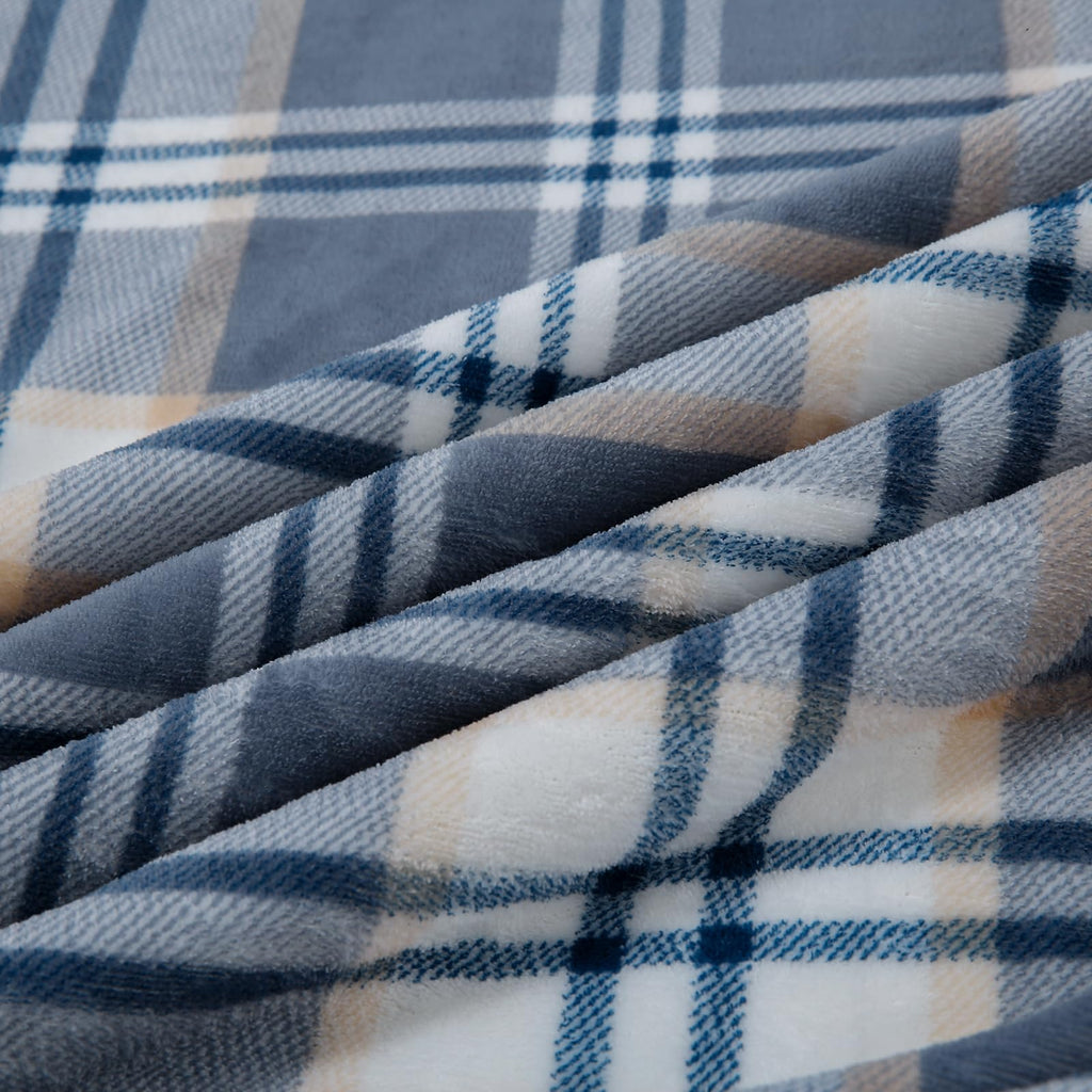 Sherpa Blanket Twin Plaid Thick Bed Blanket, 60"*80" Super Soft Flannel Fuzzy Fleece Reversible Velvet Plush Warm