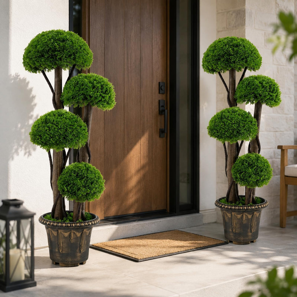 3FT Artificial Cypress Topiary Ball Tree Porch
