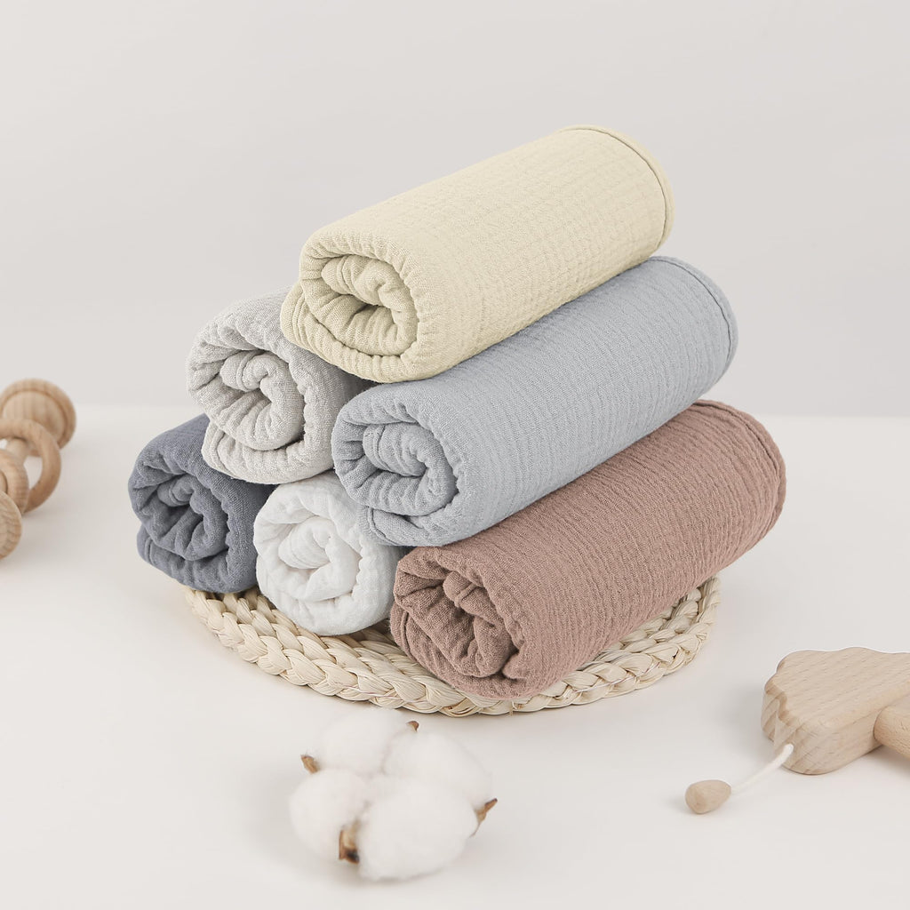 Muslin Burp Cloths, 100% Cotton Baby Burping Clothes, Large Extra Soft Absorbent for Unisex Newborn Boy and Girl