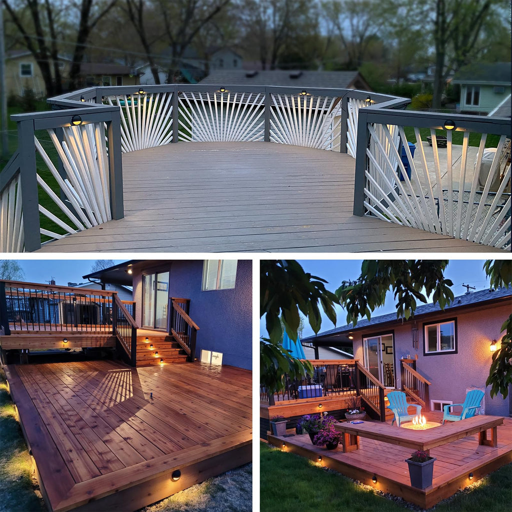 12 Pack Low Voltage LED Deck Lights, Landscape Step Lights Fixtures, 2W Integrated LED Chips, Die-cast Aluminum 12V