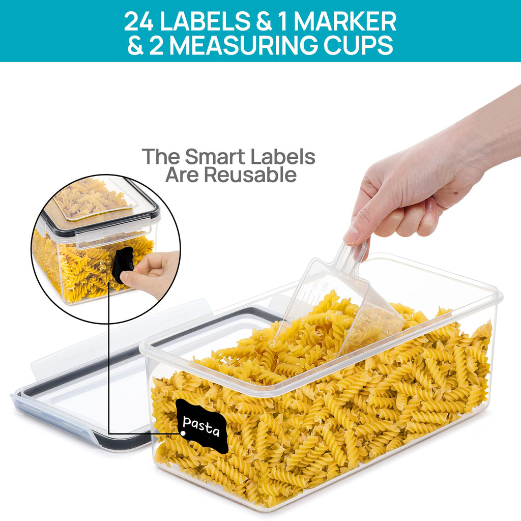 Pasta Storage Containers, 4 Pack, 3.2L Airtight Canisters