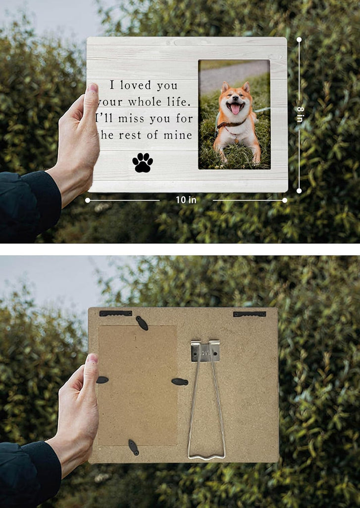 Pet Memory Picture Photo Frame, Cat & Dog Memorial Frames, Sympathy Gift for Pet Loss (4x6 Inch) (Color-2)