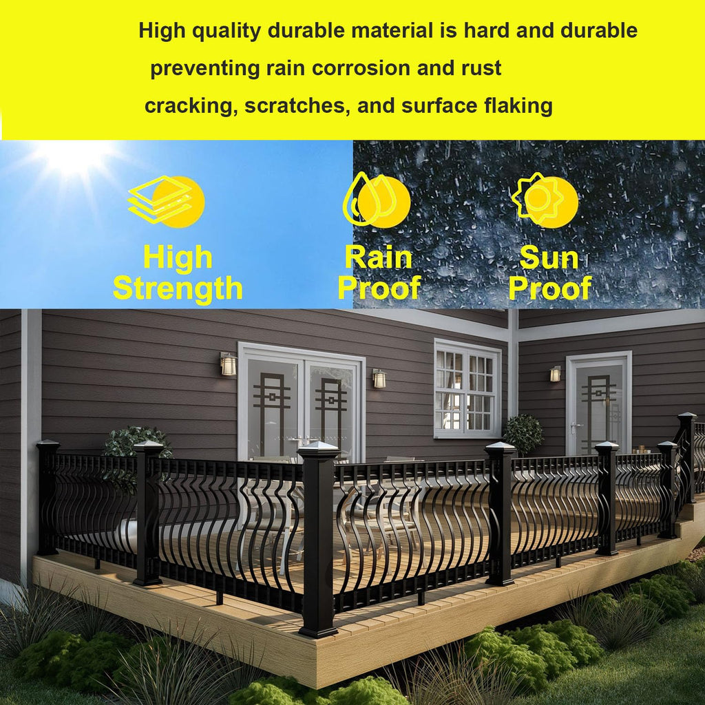 61 Pack Deck Balusters, 36 Inches Heavy Duty Iron Deck Balusters with Screws Metal Deck Spindles Balusters Iron Deck