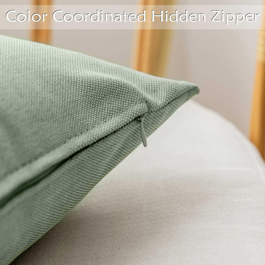 Outdoor Pillows Covers Waterproof Sage Pillow Covers, 18x18 inch, Sage Green Grey
