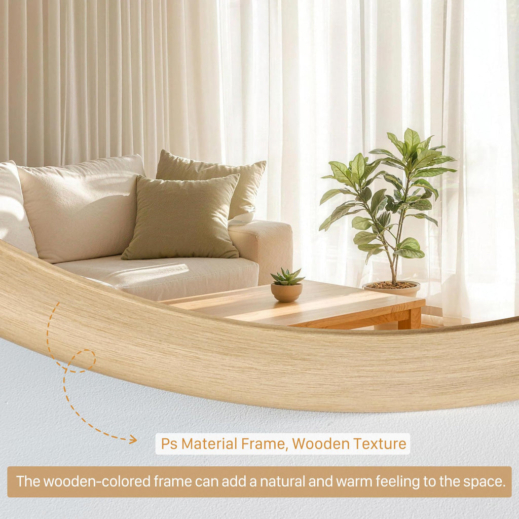 Round Wall Mirrors 36 Inch, Natural Rustic Decorative Transitional Mirror