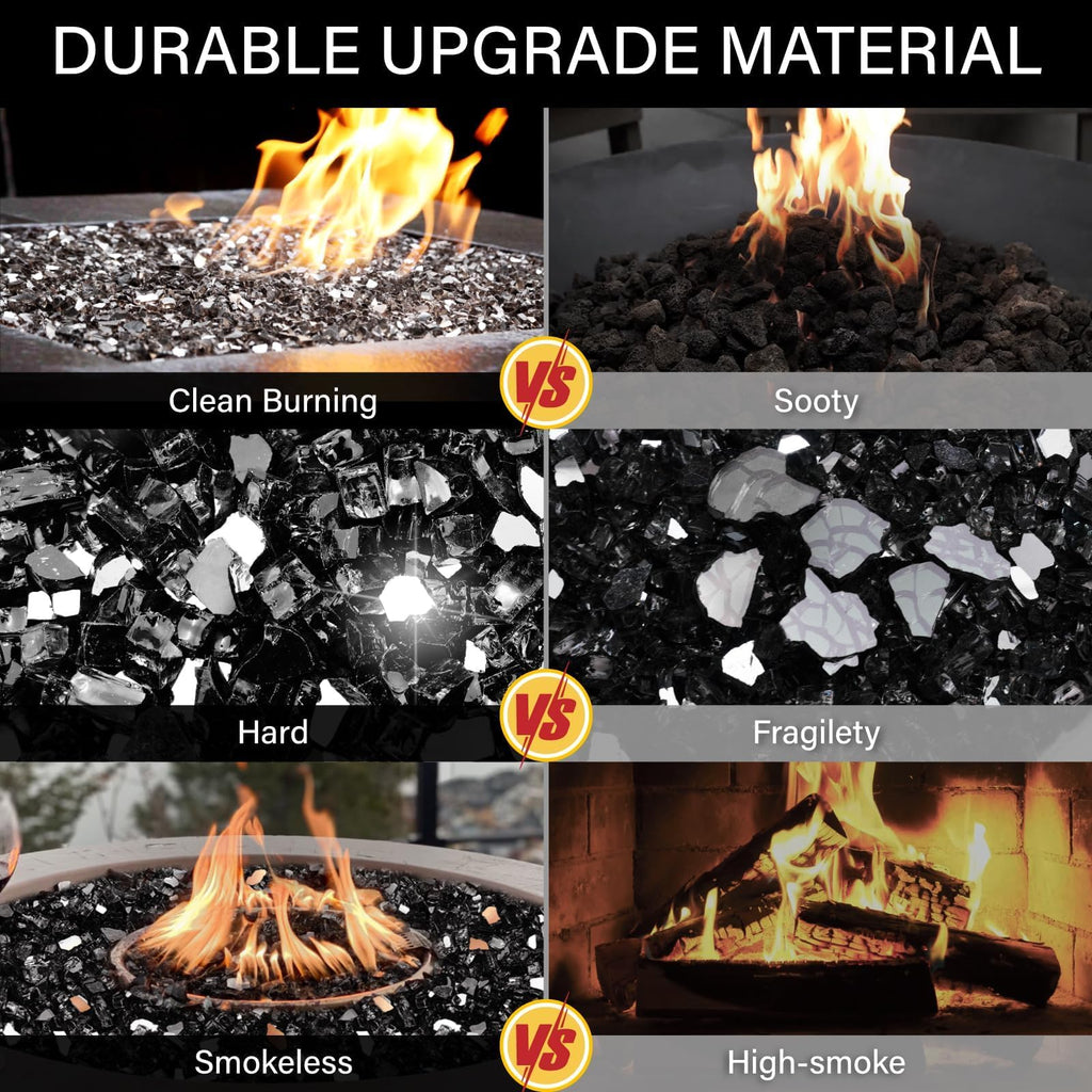 20 Pound Fire Glass, 1/2 Inch Reflective Fire Pit Glass