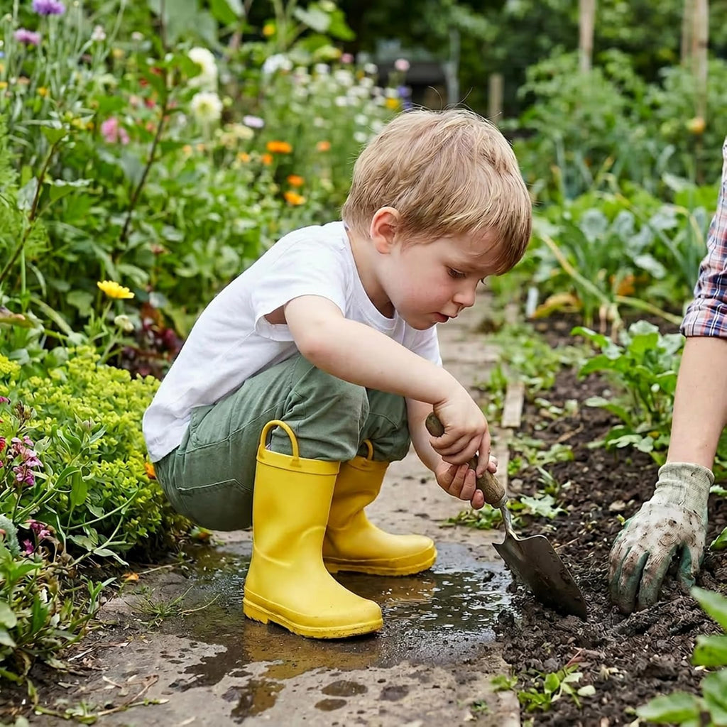 Kid's Waterproof Rubber Rain Boots for Toddlers Boys and Girls