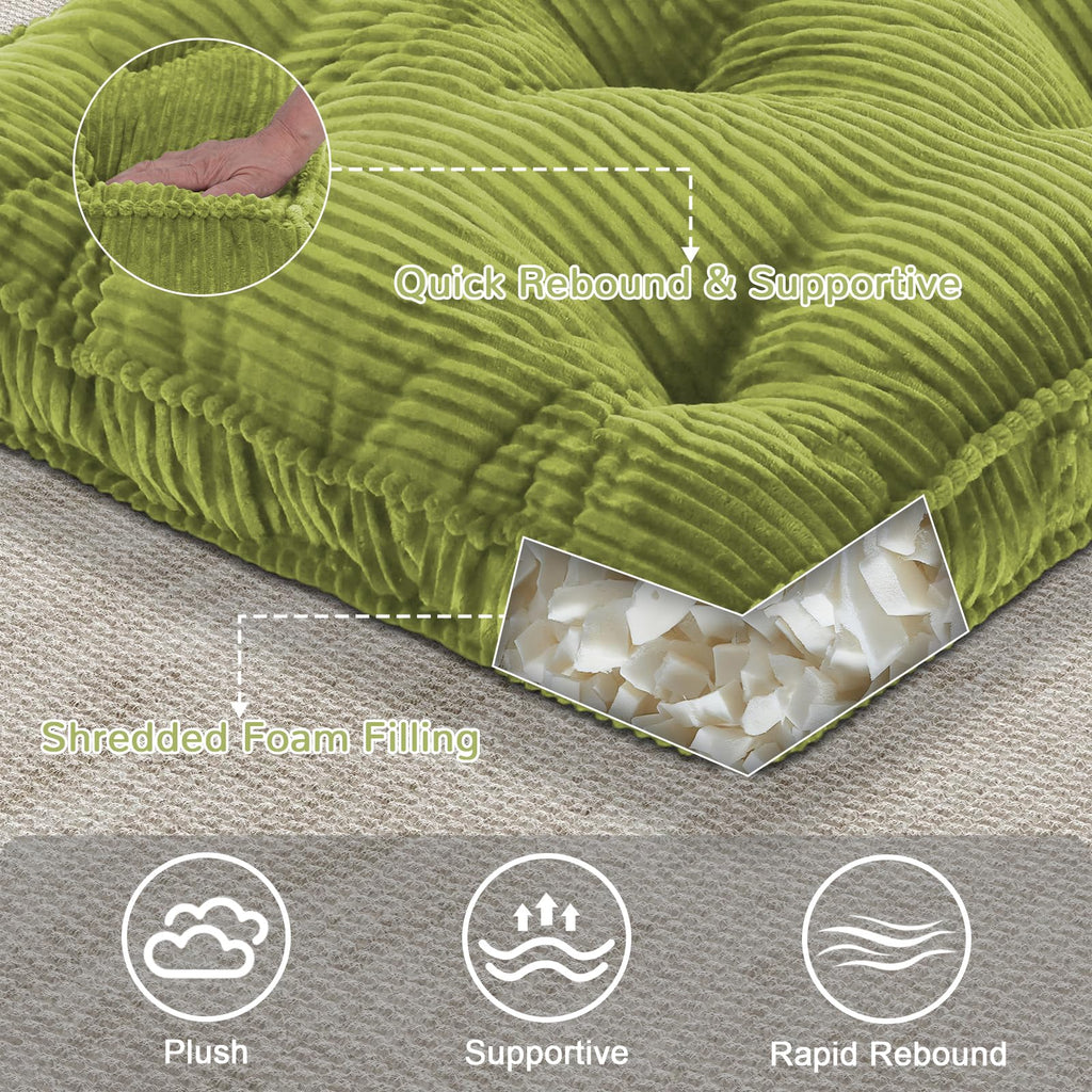 Meditation Floor Cushion, 24x24 Tufted Floor Pillow for Adults
