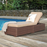 Outdoor Chaise Lounge Chair, All-Weather PE Wicker Patio Chairs Pool Lounge Chairs for Outside