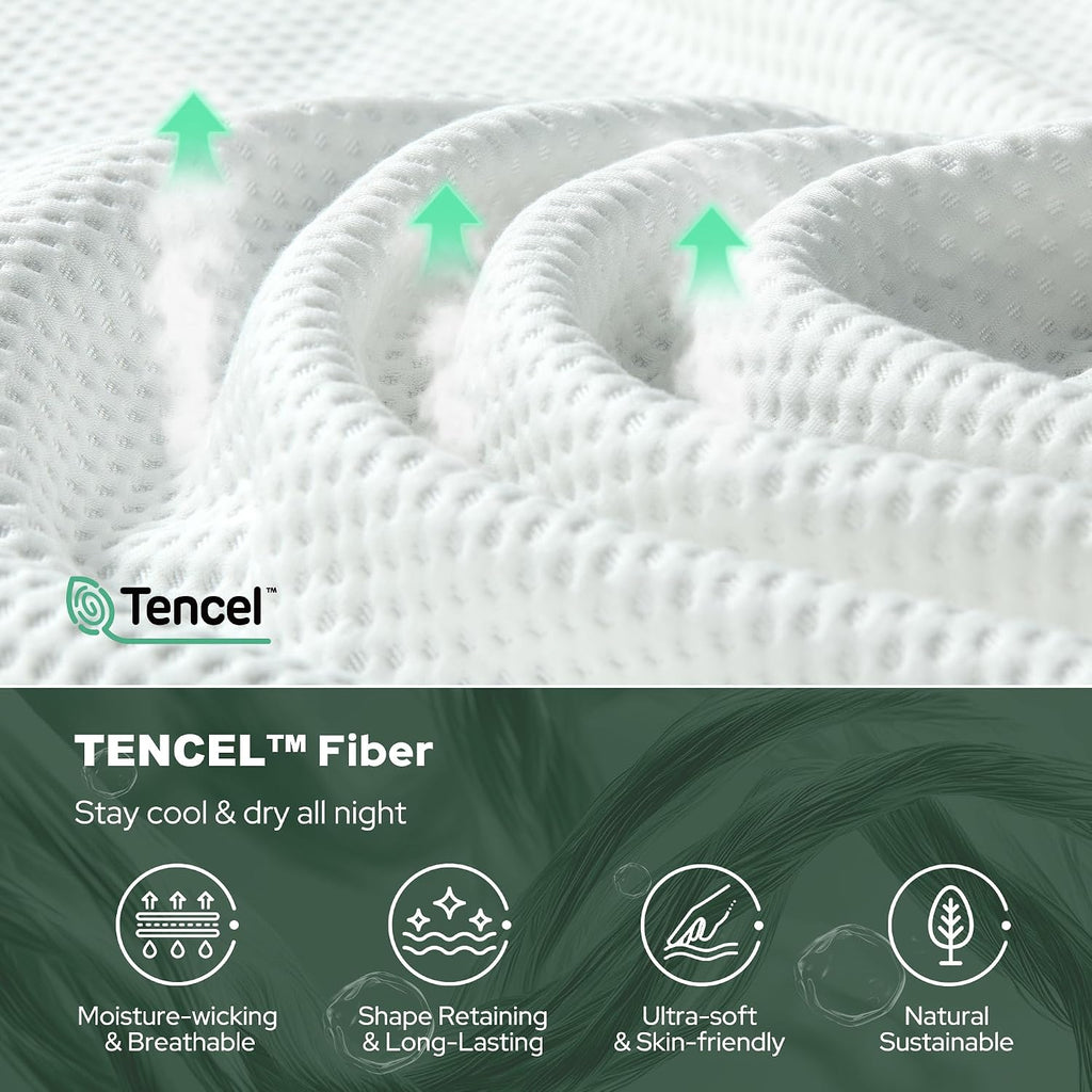 King Mattress Topper, Soft TencelTM Blend Pillow Top Mattress Pad | Extra Thick 800 GSM and Breathable Naturally