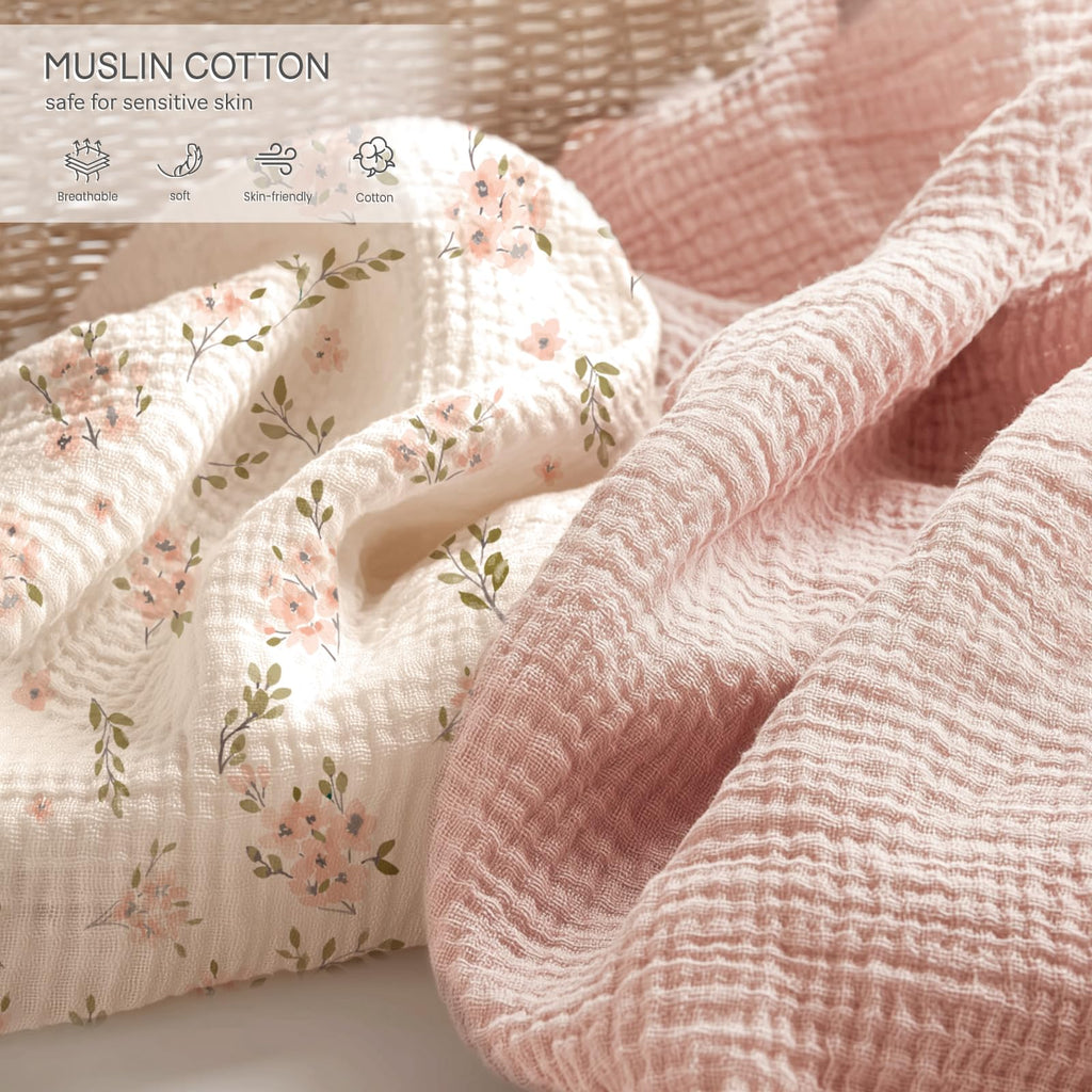 Muslin Mini Crib Sheets: Pack and Play Sheets 38" x 26"