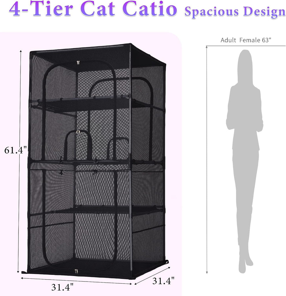 Catio Outdoor Cat Enclosure Window 61.4" H Large Cat Cage