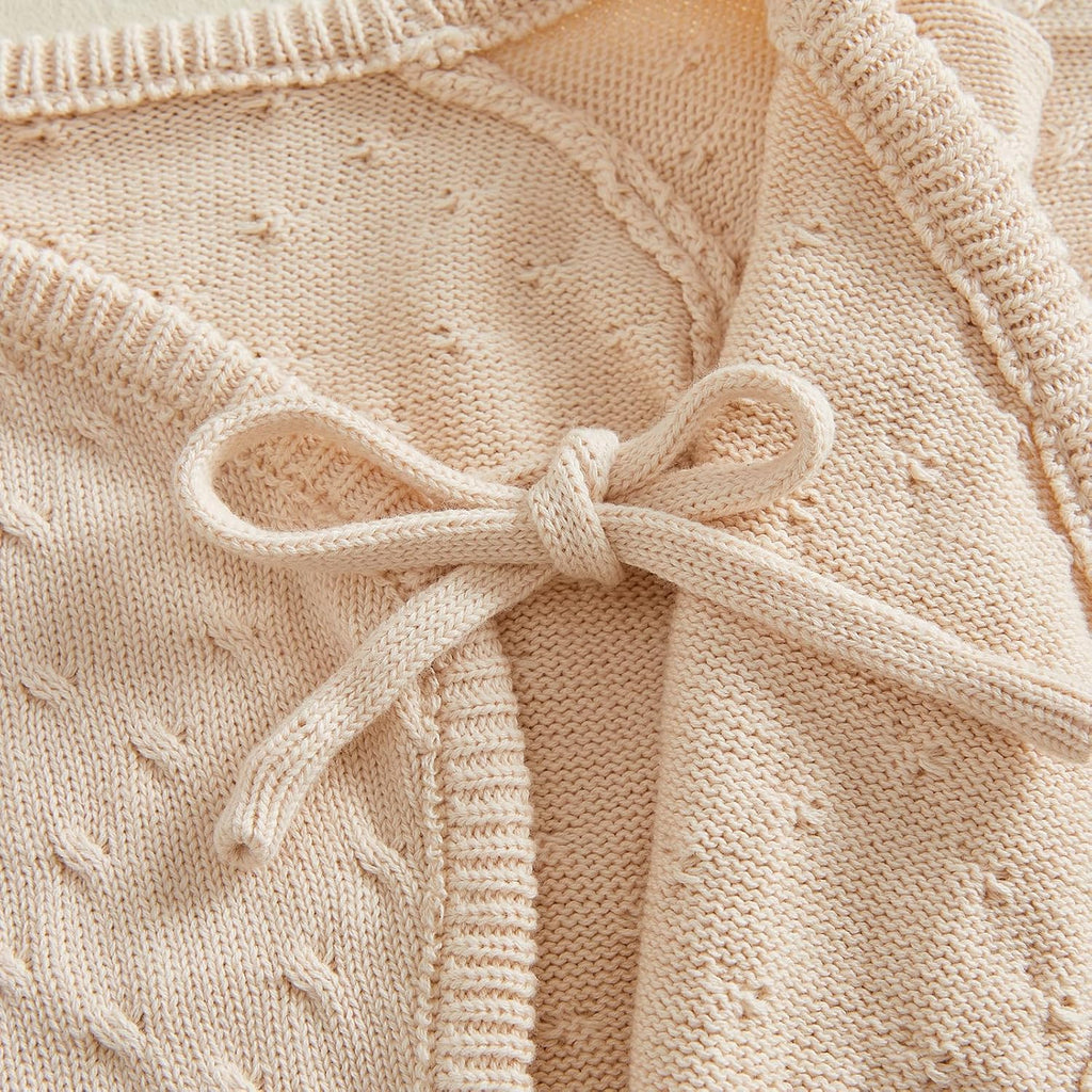 Newborn Outfit Baby Boy Knit Wrap Sweater Romper Jumpsuit