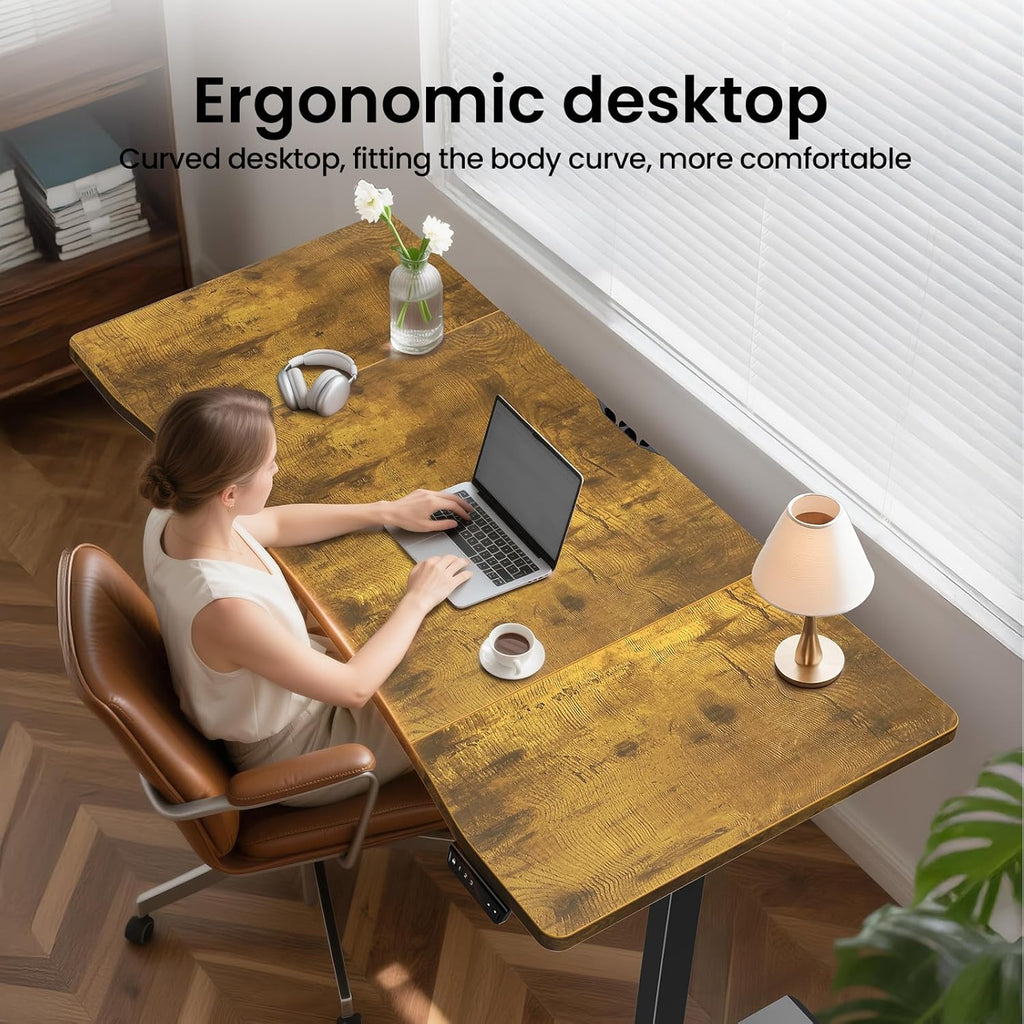 63 x 28 Inch Electric Standing Desk, Sit to Stand Up, Work Home Office Computer Table for Study, Walking Pad, Writing