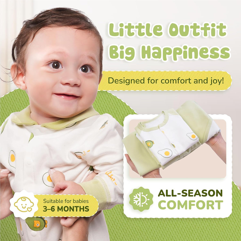 Piece Organic Cotton Newborn Gift Set with Keepsake Box, Avocado Print, All-Season, Unisex 3-6 Months