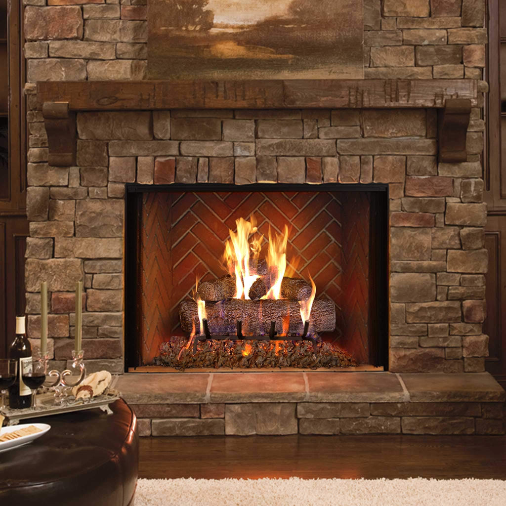 Fyreside 18-inch Live Oak Log Set with Vented Burner and Gas Connection Kit. Match Lit (Natural Gas Only)