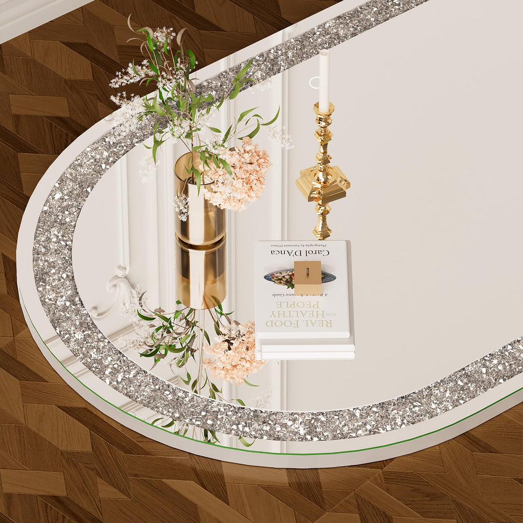 55"x20" Arched LED Full Length Mirror, Diamond Frame