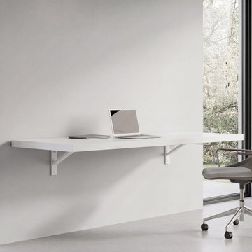 Wall Mounted Desk, Murphy Desk, Wall Mounted Folding Table, 48x16 White