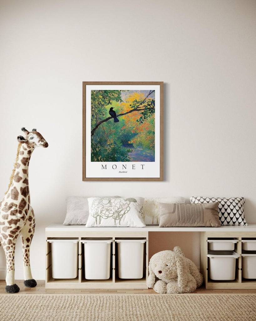 Blackbird Inspired Claude Monet Bird Poster Art Print - Monet Wall Art Exhibition Collections Artwork Aesthetic