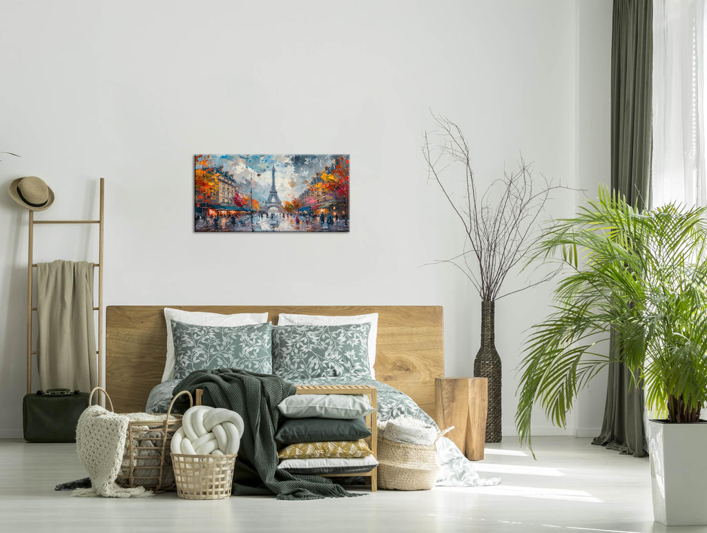 Eiffel Tower in Paris French Landscape Street View Wall Decor Artwork (20x40 Inches)