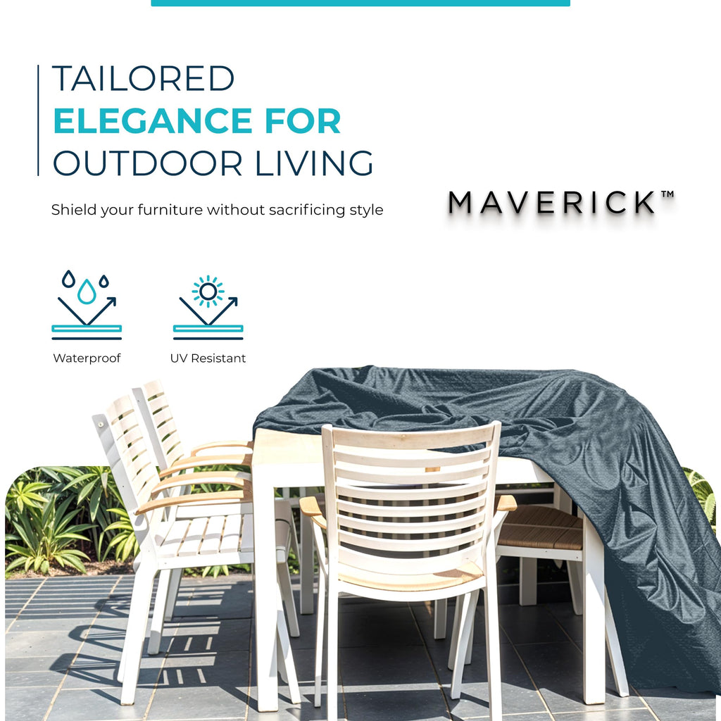 Premium 6-Chair Dining Set Outdoor Patio Furniture Covers, Waterproof Patio Chair Covers, Heavy Duty, UV Resistant