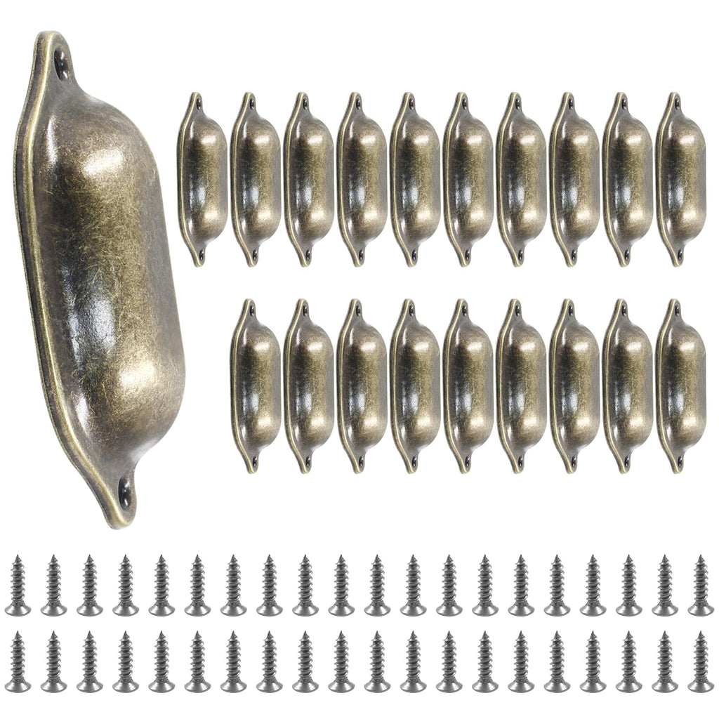20pcs Antique Bronze Cup Drawer Pulls, Bin Cup Pulls Knobs