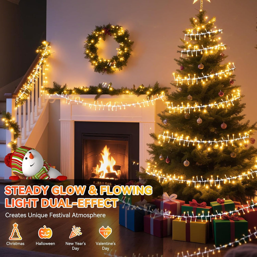 Cluster Christmas Lights String, 32Ft 500LED 9 Modes
