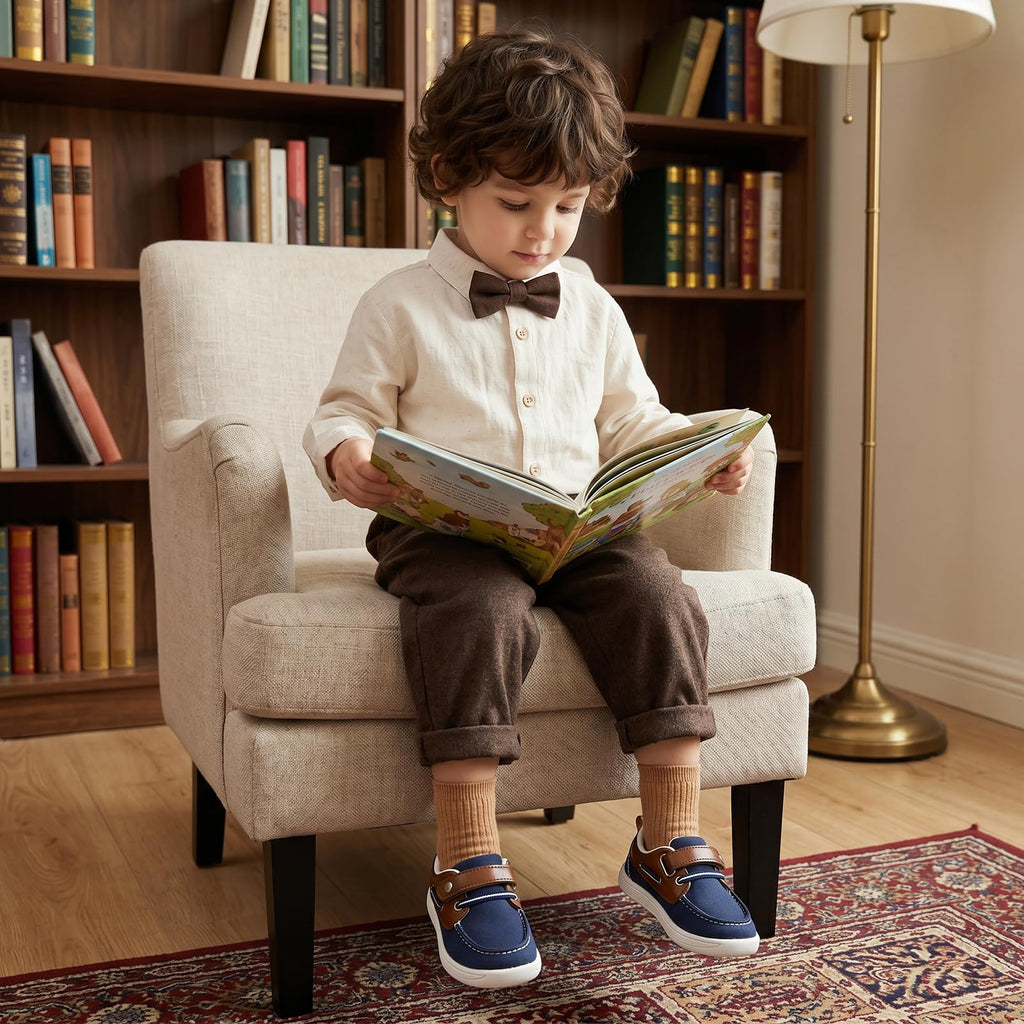 Infant Dress Shoes Boys Loafers Boat Navy Brown