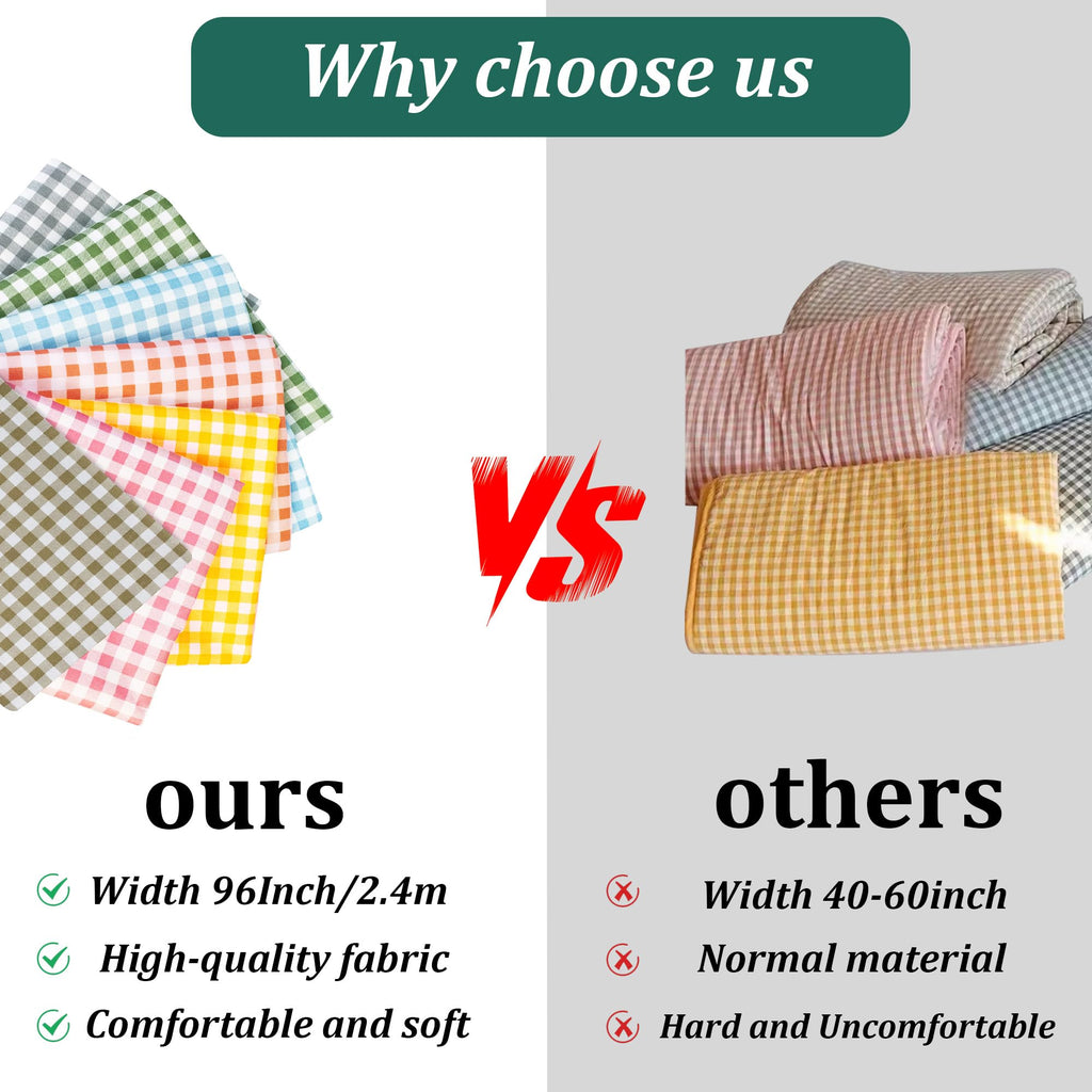 96" Wide Checkered Gingham Fabric - Lightweight Polyester Poplin Fabric for DIY Crafts, Wall Decor & Sewing - Green