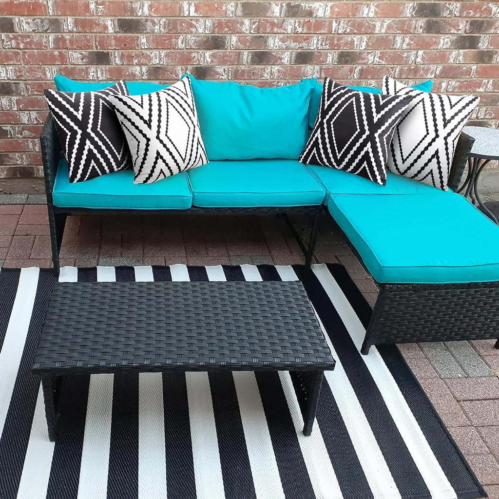 Outdoor Waterproof Throw Pillow Covers Set of 2 Boho Geometric Pillows Cover