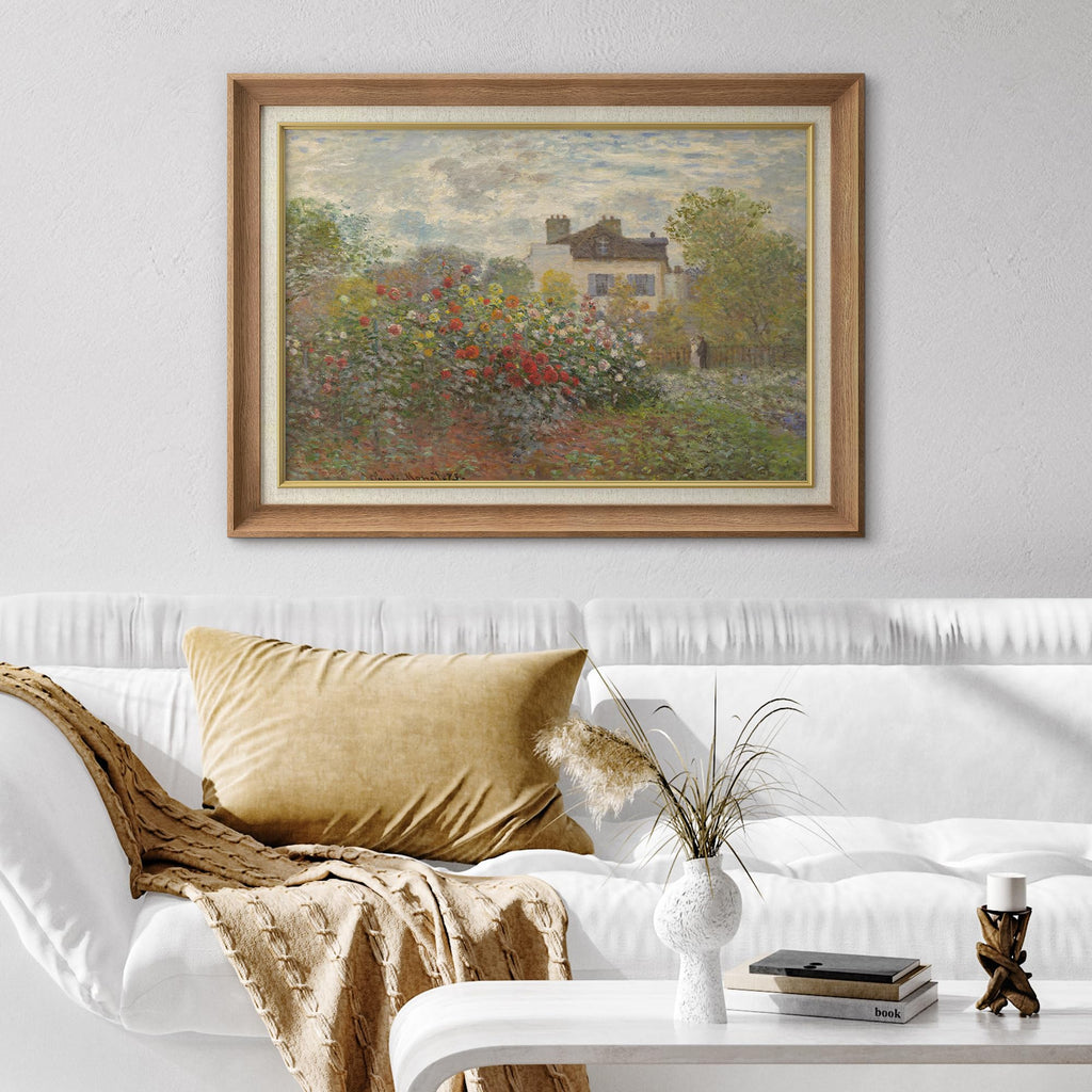 Premium Framed Wall Art Flower Garden in Argenteuil by Claude Monet Nature Wilderness Illustrations Fine Art