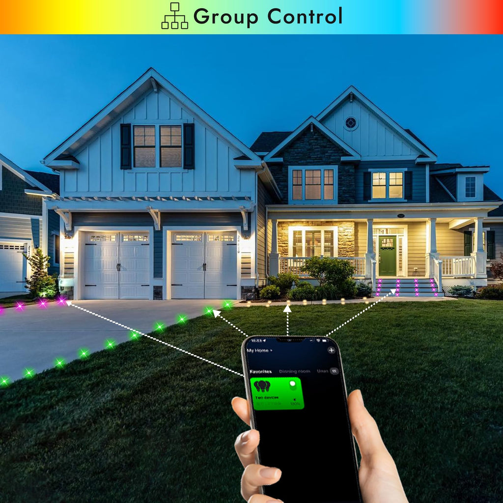 LED Deck Lights Kit, 10pcs Φ1.22 WiFi Smart Phone Control Low Voltage Recessed RGBW Deck Lighting Waterproof Outdoor