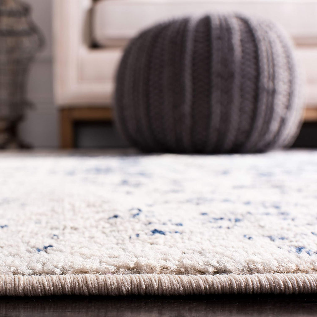 Madison Square Rug 4', Cream & Navy MAD603D
